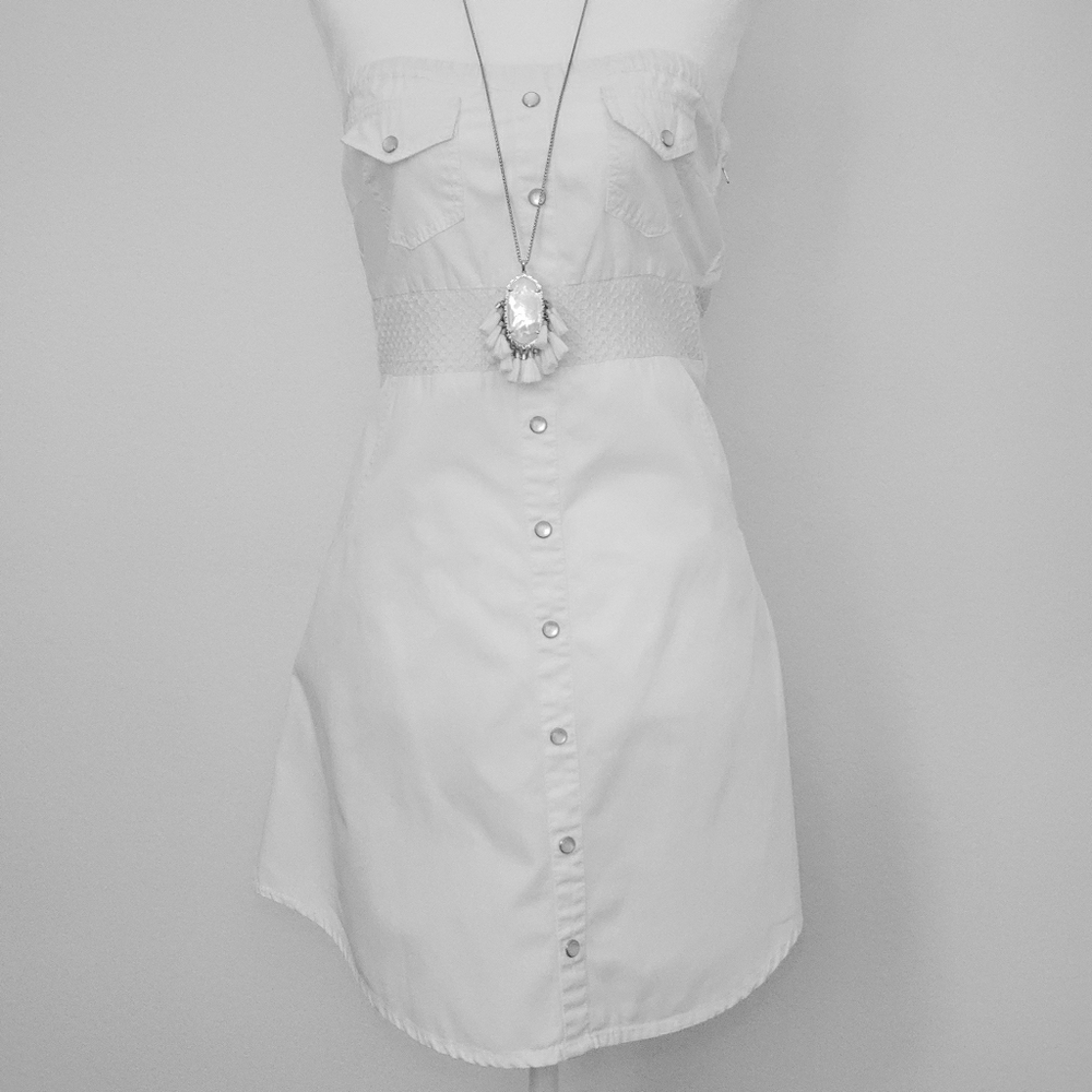 Strapless White Sundress